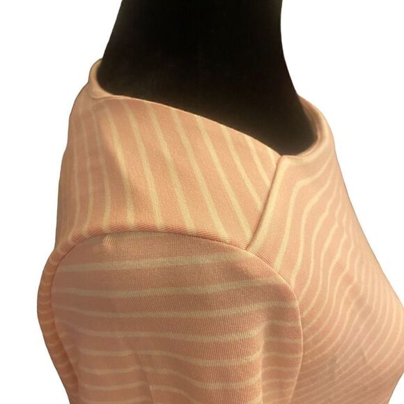 Talbots Effortless Stripe Square Neck Pink and White Top Size Medium - Picture 7 of 13